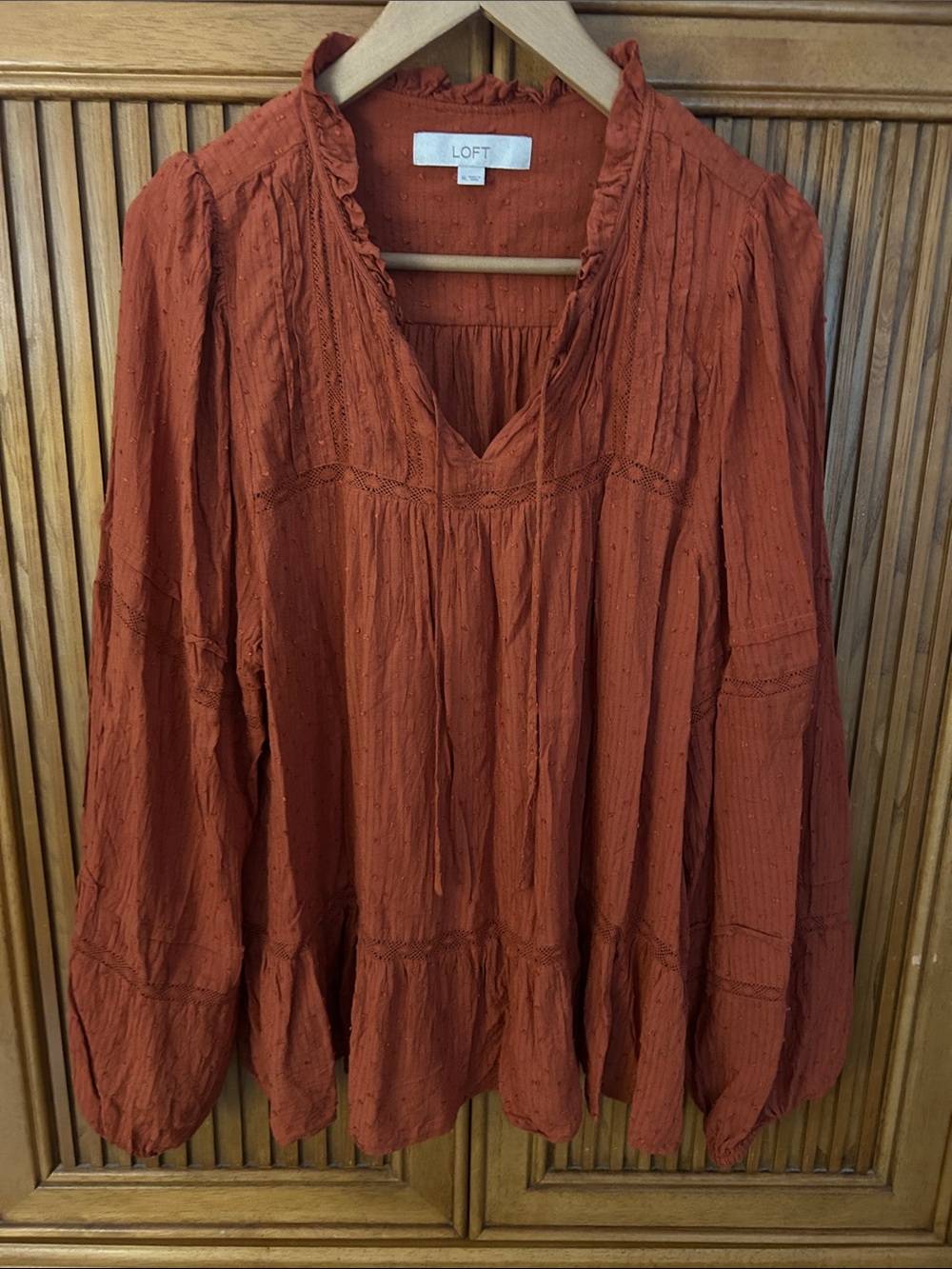 LOFT Rust Orange Boho Peasant Tunic